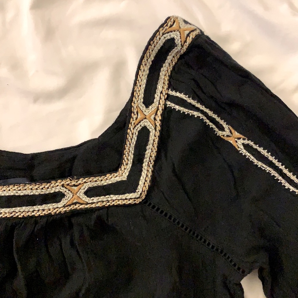 Black embroidered blouse